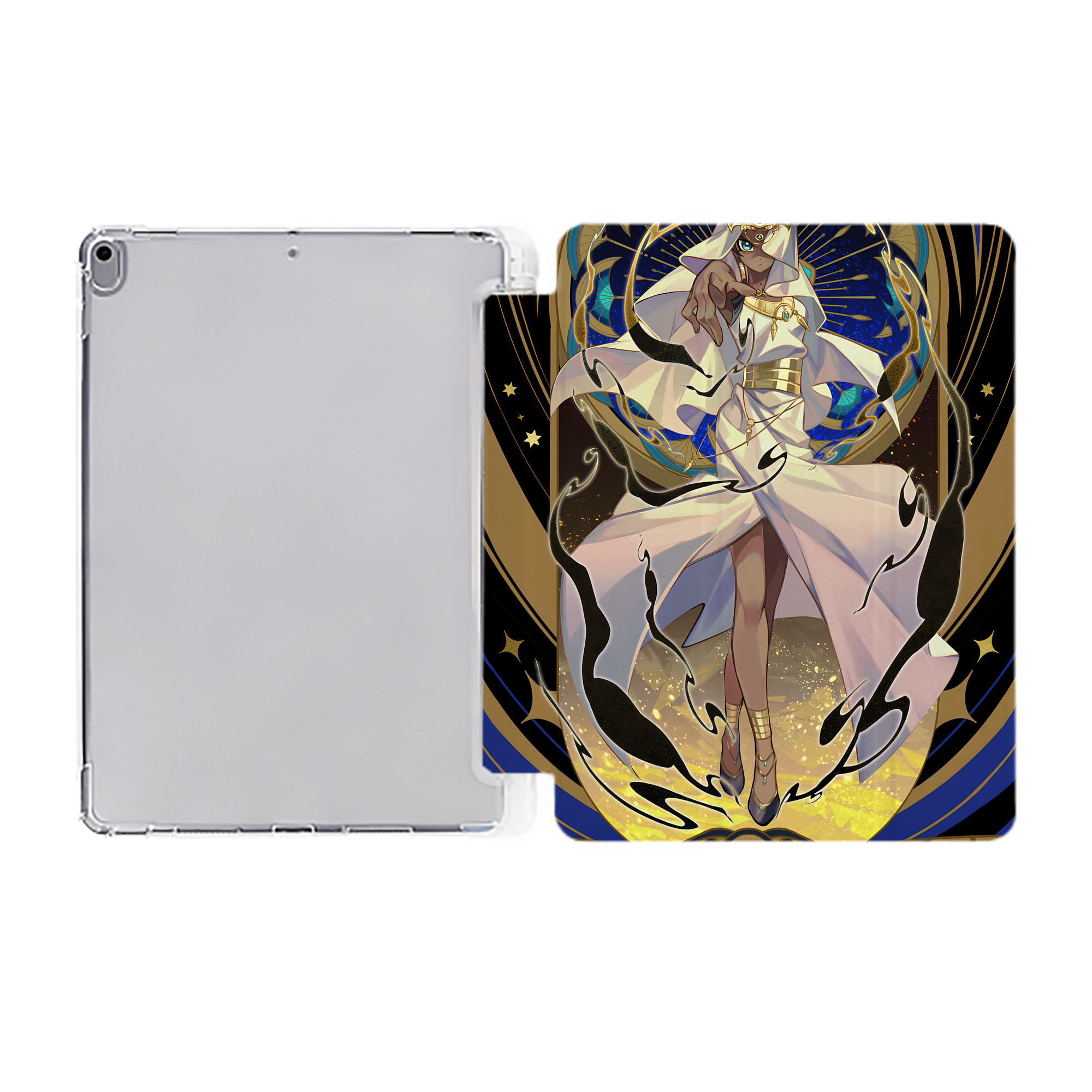 （画像用） 遊☆戯☆王 Yu-Gi-Oh! IPad ケース ペン収納付き 三つ折りスタンド PUレザー×シリコン 対応機種9.5/10.5/10.9インチ